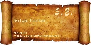 Solya Eszter névjegykártya